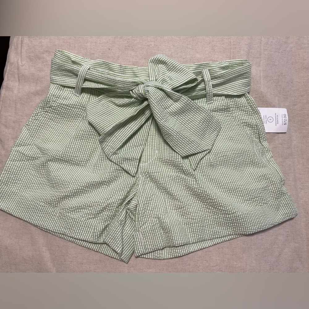 NWT Lauren James Seersucker Bow Shorts